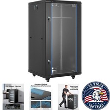 Elegant Black 22U Server Cabinet with Excellent Ventilation & Cable Management picture