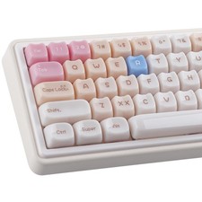 Ceramic Jade Ragdoll Cat Keycaps, 148 Keys Translucent Pink Jelly Cute Keycap... picture