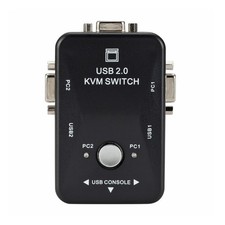 2-Port USB VGA KVM Switch Box For Mouse Keyboard Monitor Sharing 2 Computer PC picture