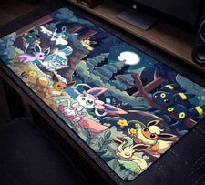 Cute Mousepad Eeveelutions Pokemon Forest - Gaming Desk Mat Pokemon Kawaii LT89P picture