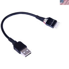7.8 Inch Matte Black USB Header to USB 2.0 Type A Male Cable - Perfect for PCs picture
