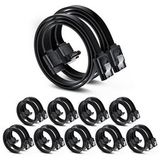 20 PCS SATA 3 Cable III Straight Right Angle Data Cord 18 Inch 7 Pin 6Gbps picture
