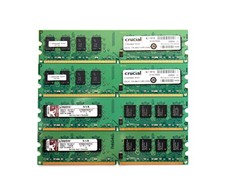 6GB Lot (4x) DDR2 Desktop RAM Crucial 2x 2GB 667MHz + Kingston 2x 1GB 800MHz UDI picture