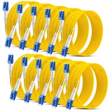 10 PCS Single Mode Fiber LC To LC OS2 Patch Cable Duplex Yellow 3m 9.84ft picture