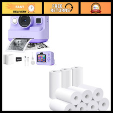 Instant Print Camera Bundle with 10 Rolls Refill Paper - Portable Photo Printer picture