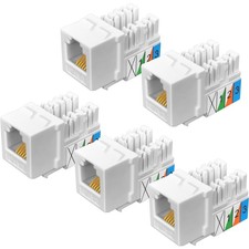 5Pack CAT3 Telephone Keystone Jack Phone Keystone Jack Punch Down Type 110 ID... picture