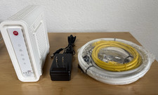 Arris Surfboard Model White SB6141 Cable Modem with CAT5e and Coax cables etc picture