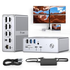 Quad Monitor Dock USB C DisplayLink Adapter picture