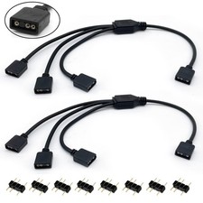 1-to-3 ARGB Splitter Cable 5V 3 Pin Extend PC ARGB Fans LED Series 2 Pack picture