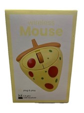 NEW Vivitar 'Pizza Slice Shaped' Novelty Computer Mouse Yellow Wireless USB picture