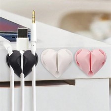 2PCS Heart Shape Cable Winder Organizer USB Charging Wire Clips Holder picture