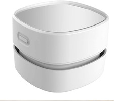 ODISTAR Portable Desktop Mini Vacuum Cleaner, 360 Rotatable Dust Catcher, White picture