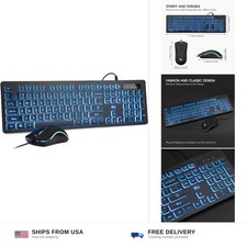 Rii Three Colors Backlit Keyboard and Mouse, Wired Keyboard and Mouse Combo, ... picture