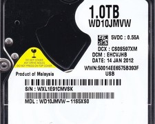 WD10JMVW-11S5XS0 EHCVJHB sn WXL1E9 JAN/2012 Malaysia 1TB USB 3.0 Western Digital picture