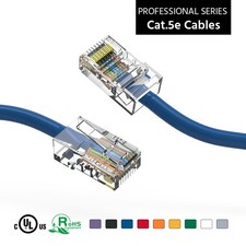 50Ft CAT5E UTP Ethernet Network Non Booted Cable Blue picture