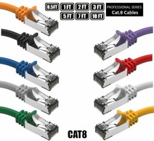 Cat.8 Shielded 40Gbps CAT 8 Ethernet Cable RJ45 1Ft 2Ft 3Ft 5Ft 7Ft 10Ft lot picture