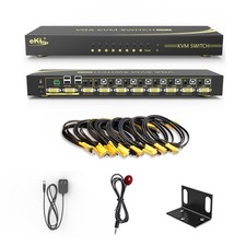 VGA KVM Auto Switch 8 Port in 2 Out Switcher 8x2 Supports Hotkeys,Audio,Basic... picture