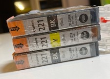 Canon 221 Genuine Black Cyan & Yellow Ink Tanks OEM (CLI-221C) - NEW/SEALED picture