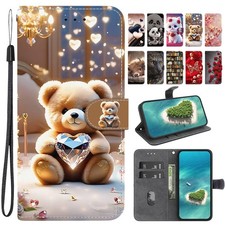 Bear Cat Cow Flower Wallet Phone Case for Huawei P40 P30 P20 Nova 12 13 5T 14 picture
