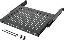 Tecmojo 1U Sliding Rack Shelf,4-Post Vented Rack Mount Shelf,13.8In Deep with Ad picture