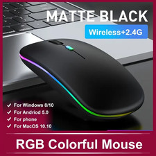 Wireless Bluetooth Mouse 2.4G Dual Modes Rechargeable Mice RGB Ergonomic Silent picture