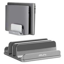 4-in-1 Adjustable Vertical Laptop Stand, Aluminum Holder, Grey picture