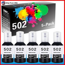5PK T502 Black Ink Bottle for WorkForce ST-3000 EcoTank Printer picture
