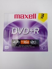 Maxell DVD+R 4X 4.7GB Write Once Single Sided Discs Video Recording NEW SEALED picture
