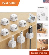 Modern 9 Pack Magnetic Cable Clips - Effortless Cable Management for All Cords picture