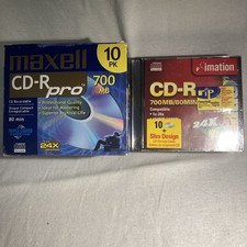 Maxwell & Imation CD-R 10 Packs 80 Minute Recordable Compact Discs NEW Item #63. picture