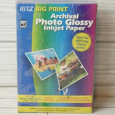 Ritz Big Print 100 pack Photo Glossy 4X6 Inkjet Paper Archival NEW SEALED picture