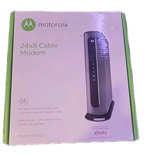 Motorola 24X8 Cable Modem Model MB7621 DOCSIS 3.0 with AC Adapter and LAN Cable picture
