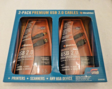 Stratitec 2 Pack Premium USB 2.0 24K Gold-Plated Connectors High Speed Cables picture