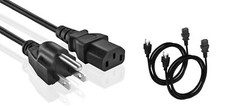 2-Pack 25ft. Universal PC Power Cord - 3 Prong AC Power Cable Replacement for... picture