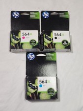 3x Lot Genuine HP 564XL OEM Ink Cartridges SEALED Magenta+ Cyan+ Black NOS 2015 picture