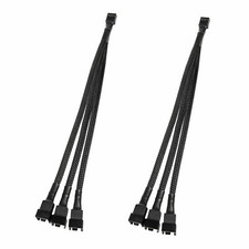 New 2pcs 4 Pin 1 to 3 Way PWM Case PC Fan Splitter Cable Hub Power Adapter picture