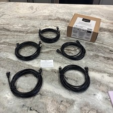 5-pack - RJ45 CAT-6 Ethernet Patch Internet Cable - Black - 10 ft/3 m NEW picture
