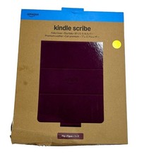 New Amazon Kindle Scribe Executive Folio Cover Only Premium Leather Fig Burgundy picture