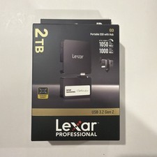 Lexar Professional Go 2TB Portable SSD with Hub USB 3.2 Gen 2 Black - Brand New picture