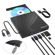 Multi-interface External CD/DVD Drive for Laptop Portable w/Network Adapter USB picture