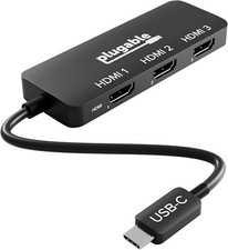 Plugable Thunderbolt USB C to HDMI Multi Monitor Adapter Triple 4K 60Hz Displays picture