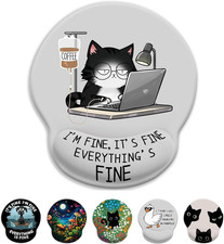 Cat Ergonomic Mouse Pad with Wrist Rest, Gaming Mouse Pad with Wrist Support, Fu picture