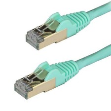 StarTech Cat6a Shielded RJ45 Patch Cable 1m 10Gbps Aqua 6ASPAT1MAQ picture