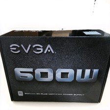 EVGA 600W 80 Plus Certified Power Supply PSU Non Modular Open Box slightly used picture