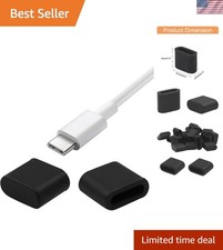 Comprehensive USB C Dust Protection Caps - 20 Black Silicone Covers Included picture