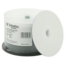 100 VERBATIM (2x50pk) 16X Blank DVD-R 4.7GB DataLifePlus White Inkjet Hub 95079 picture