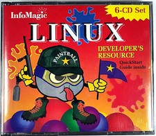 InfoMagic Linux Developer's Resource 6 CD-ROMs Paintball Nov 1998 Good climagic picture