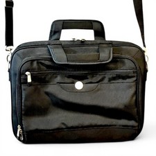 Dell Black Laptop Briefcase Messenger Shoulder Bag Case Padded Multi Pocket picture