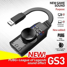 Black USB External Sound Card Virtual 7.1 Channel Adapter Plug For PC Laptop PS5 picture
