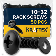 10-32 Rack Screws 50-Pack - Versatile Server Rack Accessories for Network Cabine picture